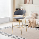 Design bárszék, szürkésbarna Velvet szövet/gold króm arany, DASMIN TYP 2