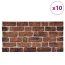 vidaXL Fali panelek 10 pcs Barna Tégla 100 x 50 cm EPS Hab