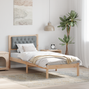 vidaXL Ágykeret fejtámlával Világosszürke 80 x 200 cm Tömör fenyőfa
