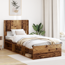 vidaXL Ágykeret tárolóval és fejtámlával Antik Fa 75 x 190 cm