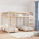 vidaXL Háromszintes emeletes ágykeret Barna 140 x 200 cm Tömör fenyőfa
