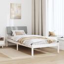 vidaXL Ágykeret Fehér és világosszürke 90 x 190 cm Tömör fenyőfa