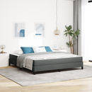 vidaXL Boxrugós ágy matracmal Sötétszürke 180 x 200 cm szövet