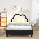 vidaXL Gyerekágy kerettel Fekete 80 x 200 cm PU