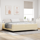 vidaXL Boxrugós ágy matracmal Krém 200 x 200 cm szövet