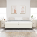 vidaXL Ágykeret matracmal Krém 200 x 200 cm szövet
