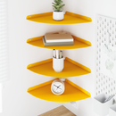 vidaXL Lebegő polc polcokkal 4 pcs Mustár sárga 30 x 30 x 2 cm