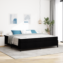vidaXL Boxrugós ágy matracmal Fekete 200 x 200 cm szövet