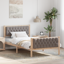 vidaXL Ágykeret fejtámlával Tópszínű 100 x 200 cm Tömör fenyőfa