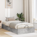 vidaXL Ottomán Ágykeret tárolóval Beton Szürke 90 x 200 cm Mérnöki fa
