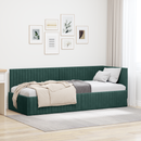 vidaXL Sarokágy keret fejtámlával Sötétzöld 80 cm x 200 cm Bársony