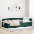 vidaXL Sarokágy keret fejtámlával Sötétzöld 90 cm x 200 cm szövet