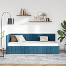vidaXL Sarokágy keret fejtámlával Kék 80 cm x 200 cm Bársony