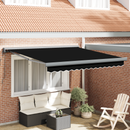vidaXL Behúzható napellenző Fekete 350 x 250 x 165 cm Szövet és Fém