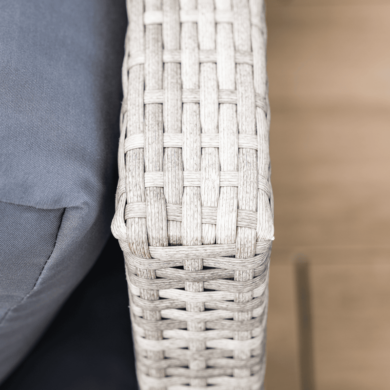 Kerti rattan szett, szürke/természetes/krémszínű, DEBRA