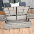 Kerti rattan szett, szürke/természetes/krémszínű, DEBRA