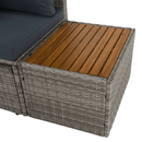 Kerti rattan szett, szürke/természetes/krémszínű, DEBRA