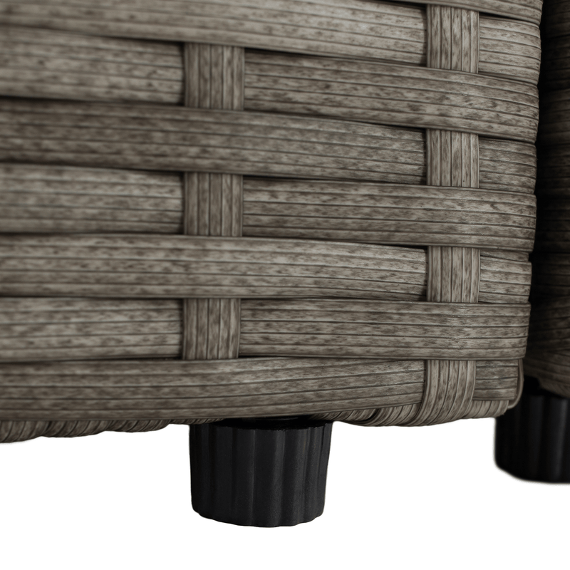 Kerti rattan szett, szürke/természetes/krémszínű, DEBRA