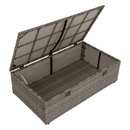 Kerti rattan szett, szürke/természetes/krémszínű, DEBRA