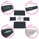 Kerti rattan szett, szürke/természetes/krémszínű, DEBRA