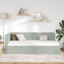 vidaXL Sarokágy keret Világosszürke 100 x 200 cm Bársony