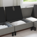 vidaXL Középső Sofa tárolóval Sötétszürke Bársony