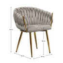Étkezőszék, szürkésbarna Taupe Velvet szövet/gold króm arany, DEILA