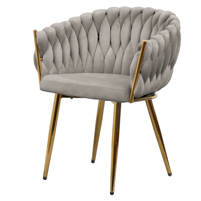 Étkezőszék, szürkésbarna Taupe Velvet szövet/gold króm arany, DEILA
