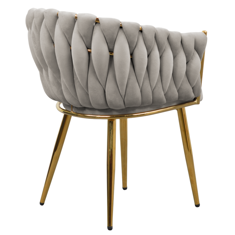 Étkezőszék, szürkésbarna Taupe Velvet szövet/gold króm arany, DEILA