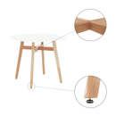 Étkezőasztal, fehér/természetes fa, 80x80 cm, DEJAN 3 NEW