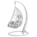 Dupla függőfotel, fehér/virágos minta, DELIA