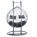 Dupla függőfotel, szürke, DELIA