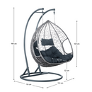 Dupla függőfotel, szürke, DELIA