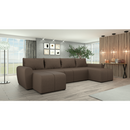 Univerzális ülőgarnitúra, barna, DELIN U UNI