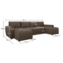 Univerzális ülőgarnitúra, barna, DELIN U UNI