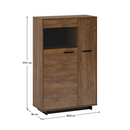 Komód/Vitrin, bolzano tölgy/fekete, balos, DELIS C1