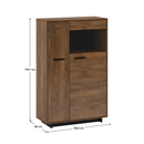 Komód/Vitrin, bolzano tölgy/fekete, jobbos, DELIS C2