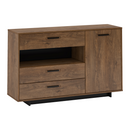 Komód, bolzano tölgy/fekete, DELIS E