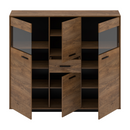 Komód, bolzano tölgy/fekete, DELIS K