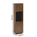 Vitrin, bolzano tölgy/fekete, balos, DELIS A1