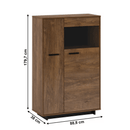 Komód/Vitrin, bolzano tölgy/fekete, jobbos, DELIS C2