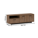 RTV asztal, bolzano tölgy/fekete, DELIS P