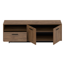 RTV asztal, bolzano tölgy/fekete, DELIS P