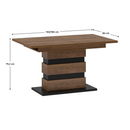 Széthúzható étkezőasztal, bolzano tölgy/fekete, 140-180x86 cm, DELIS S