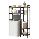 Polcállvány mosógép fölé, sötét tölgy/fekete, DELSIN