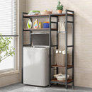 Polcállvány mosógép fölé, sötét tölgy/fekete, DELSIN