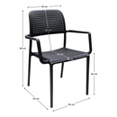 Rakásolható szék, fekete, DENTON NEW