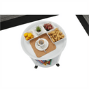 Konzolasztal Kör alakú kerekeken, fehér, DERIN