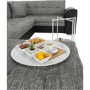 Konzolasztal Kör alakú kerekeken, fehér, DERIN