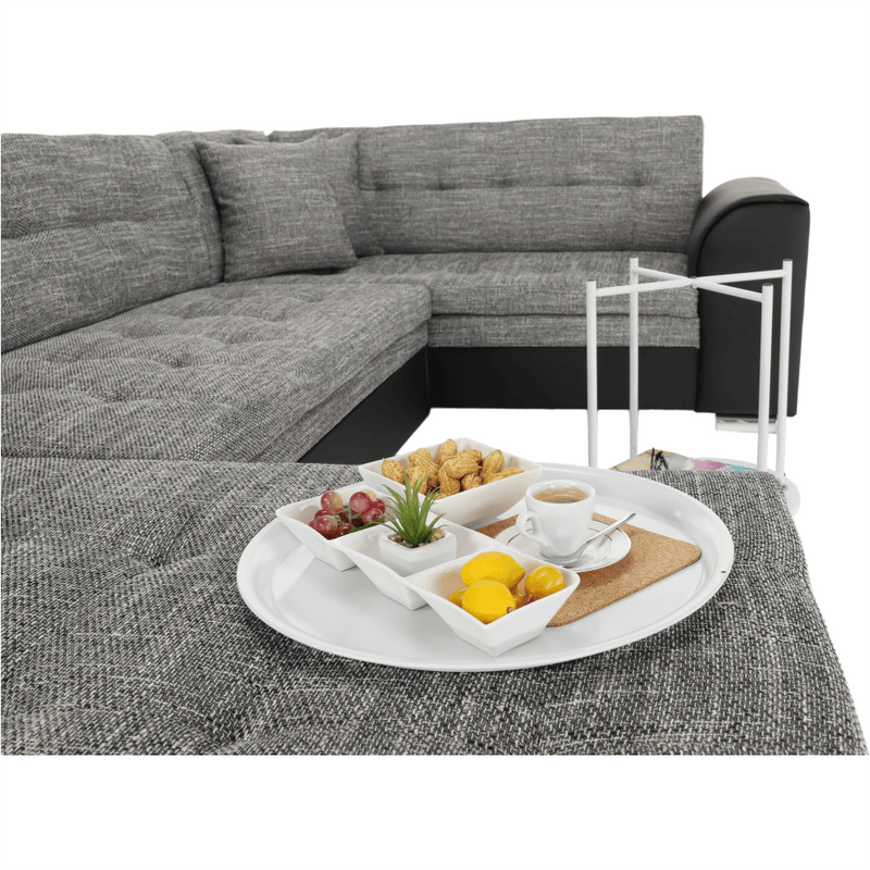 Konzolasztal Kör alakú kerekeken, fehér, DERIN